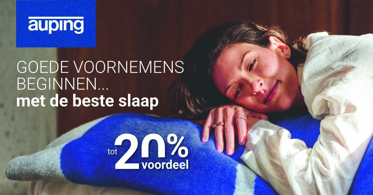 Wie goed slaapt merkt dat aan alles. Gun jezelf een goede start van het nieuwe jaar. Deze winter profiteer je van voordeel tot 20% op het hele Auping assortiment.