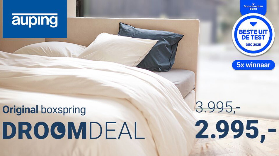Onze best geteste Original boxspring met €1000,- voordeel. Speciaal samengesteld in een combinatie waarmee je altijd goed ligt.