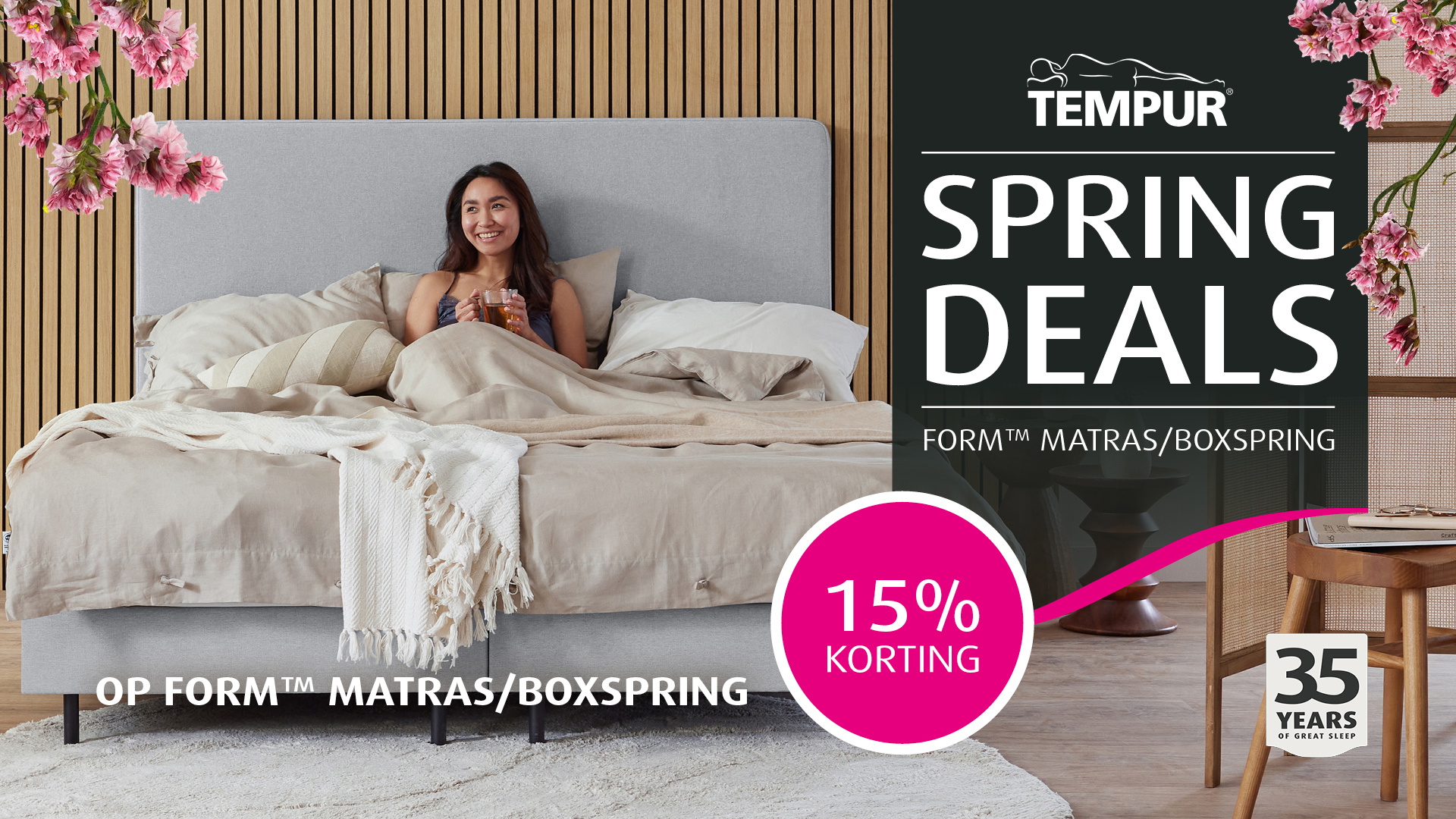 Geniet dit voorjaar van de TEMPUR SPRINGDEALS en ontvang 15% korting op alle Form matrassen, boxsprings en kussens.