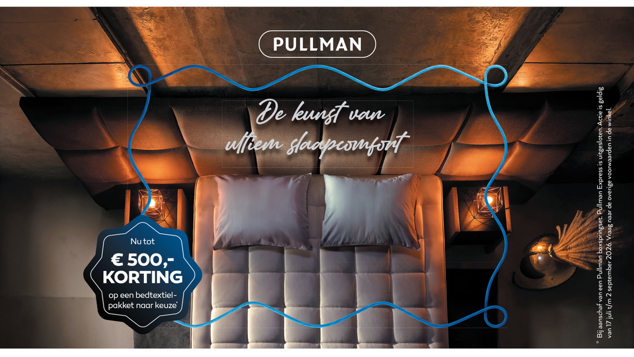 Pullman Zomercampagne. Bij aankoop van een Pullman Silverline, Goldline of Original boxspringset ontvangt u een bedtextielpakket t.w.v. maximaal 500,- euro.
