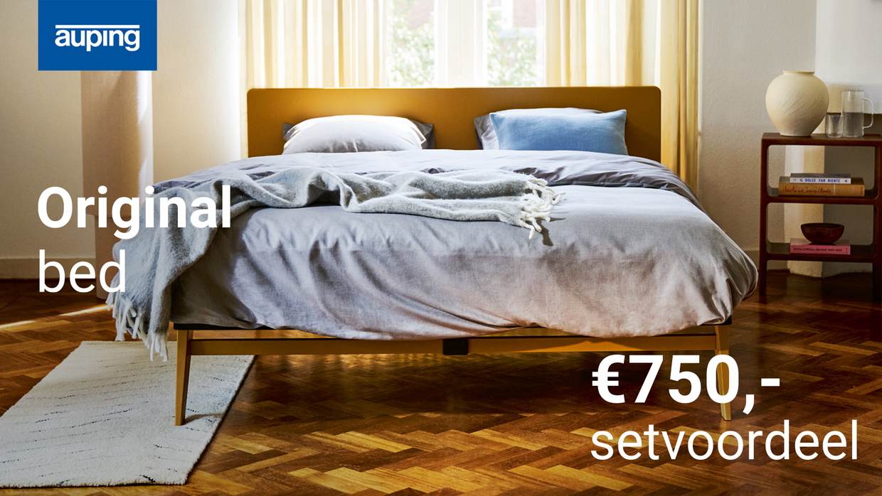 Tijdelijke Auping actie: profiteer nu tot € 750,- voordeel op het Auping Original bed bij aankoop van een hoofdbord, bedbodem(s) en matras(sen).