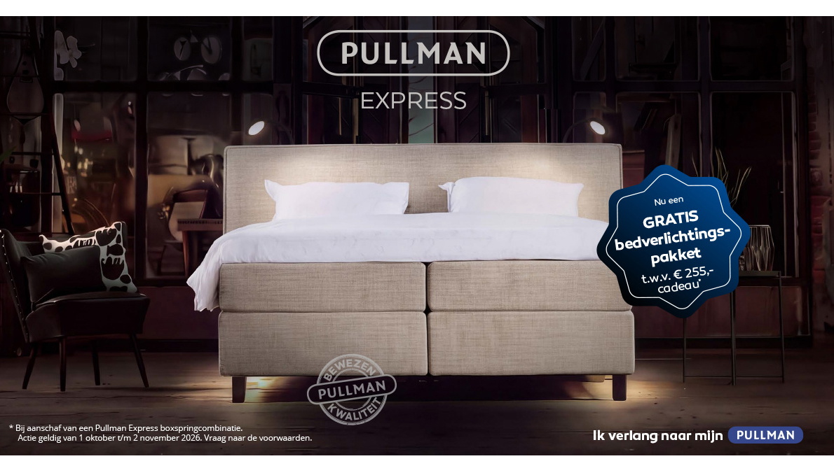 Pullman Express 'Gratis bedverlichtingsset'