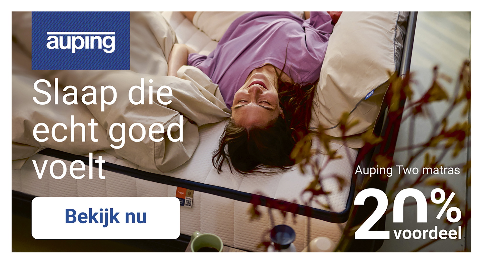 Profiteer nu van 20% voordeel op de Auping Two matras.