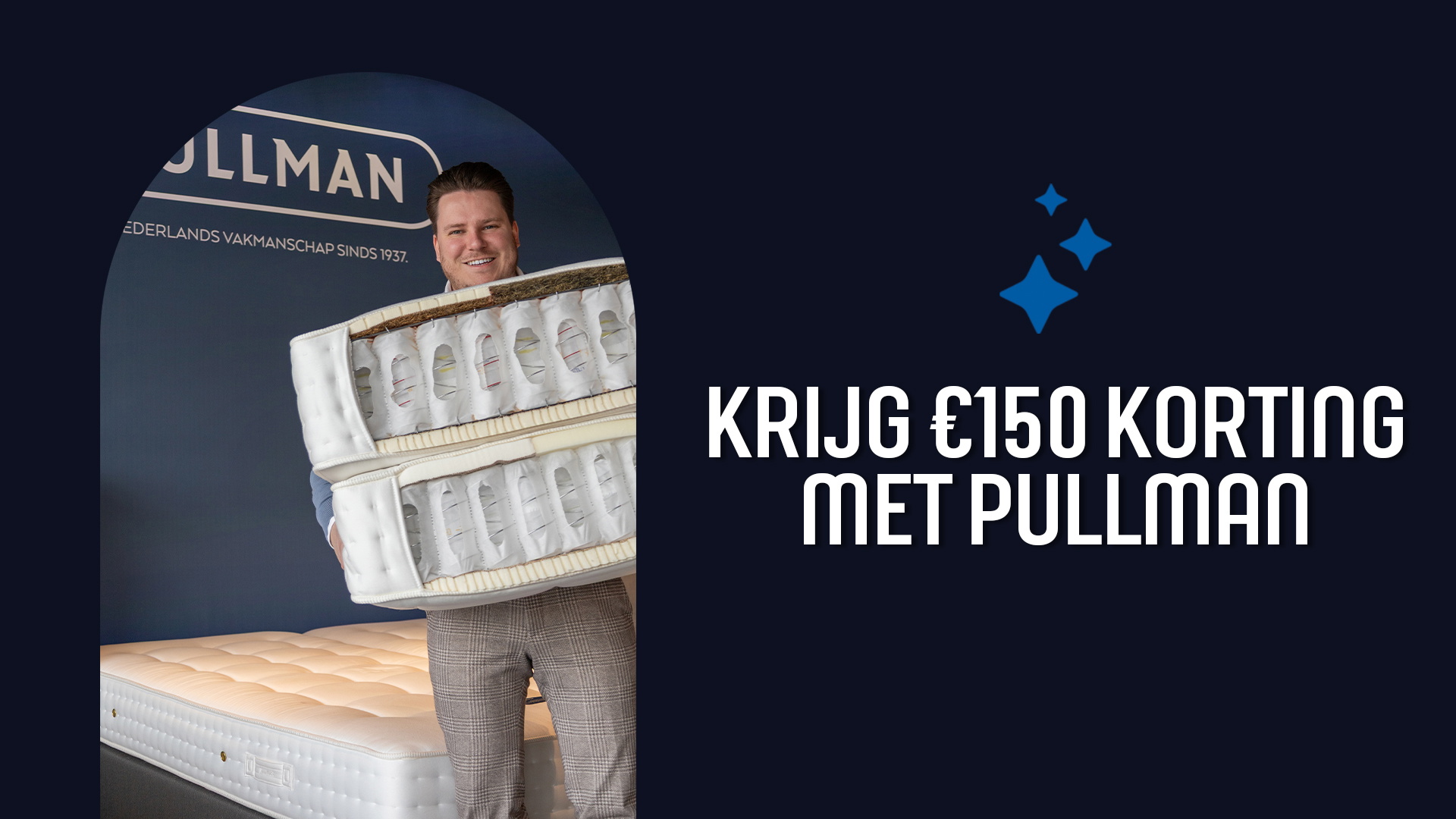 Nu tot € 150,- korting op een textielpakket naar keuze bij aanschaf van een Pullman matras.
