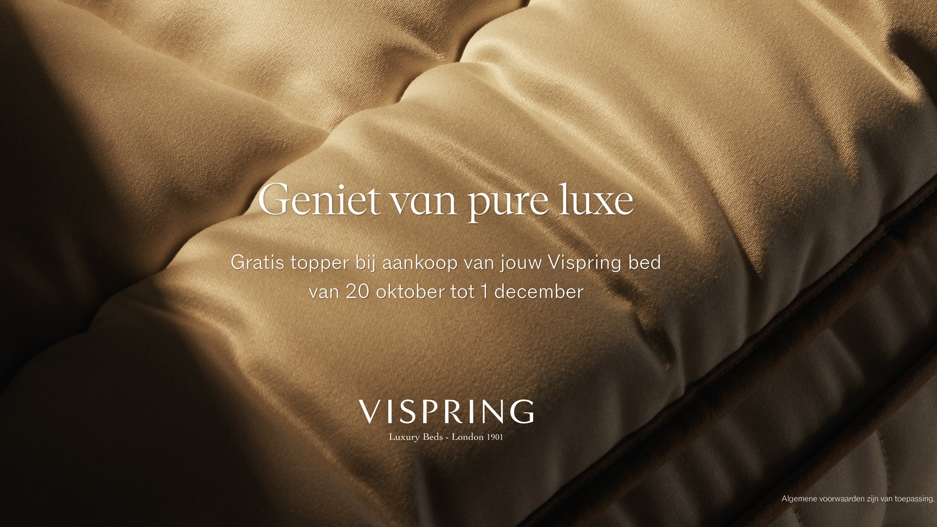 Gratis VISPRING topper bij aanschaf van een matras of bedset.