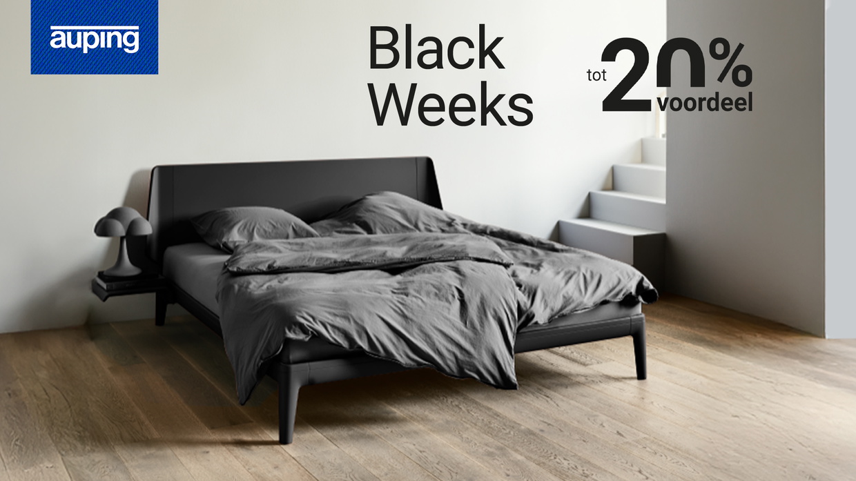 •	Nu tot 20% voordeel tijdens de Auping Black Weeks! Kom naar de winkel en ontdek het Auping comfort.