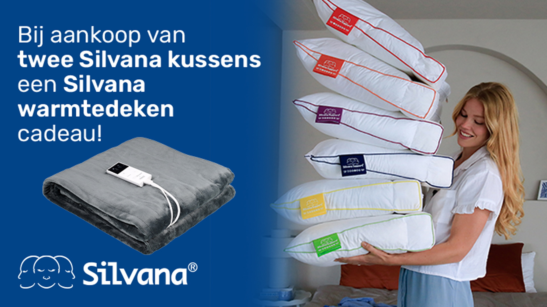 Bij aankoop van twee Silvana kussens een Silvana warmtedeken cadeau!